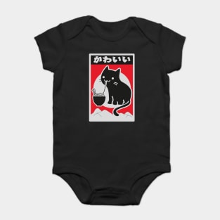 neko cat black Baby Bodysuit